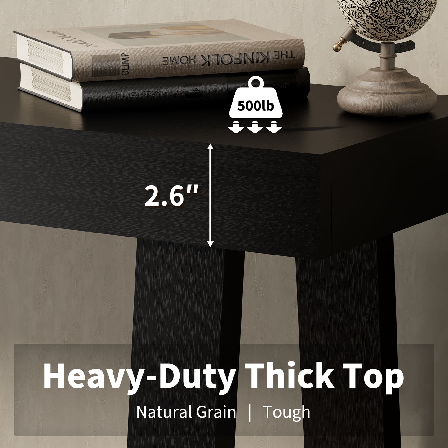 43.5'' Wood Entryway Table, Narrow Console Table with Storage, Behind Couch Sofa Table with Open Shelves for Hallway, Narrow Space, Easy Assembly, Black